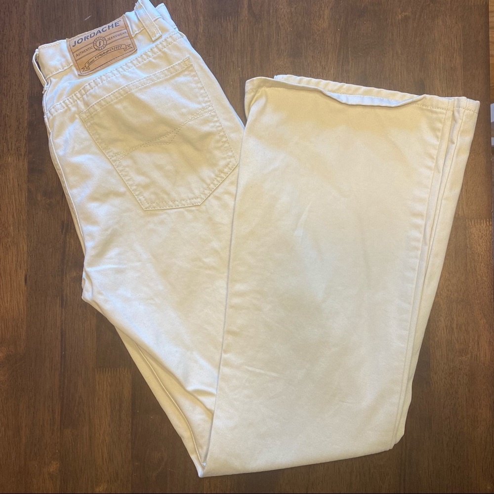 Jordache cream/tan flair high waisted pant